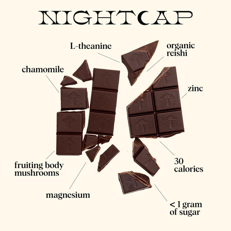 Discovery Set - Brainstorm, Nightcap, Party Trick and Happy Ending Functional Mushroom Chocolates